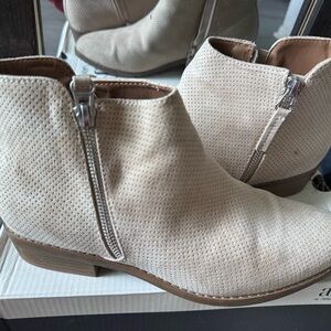 a.n.a Perforated Tan Ankle Booties